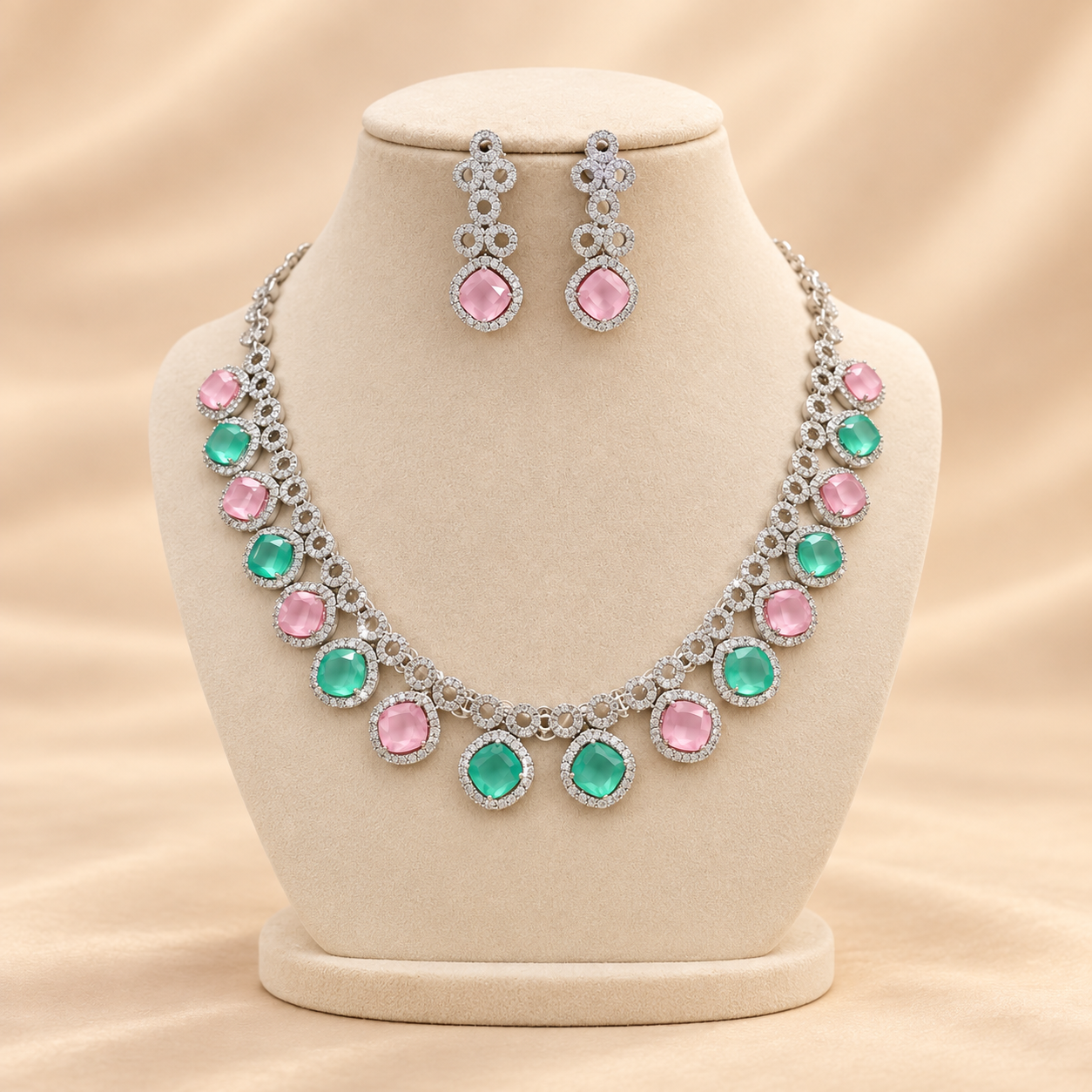 Radiant Pastel Elegance Necklace Set