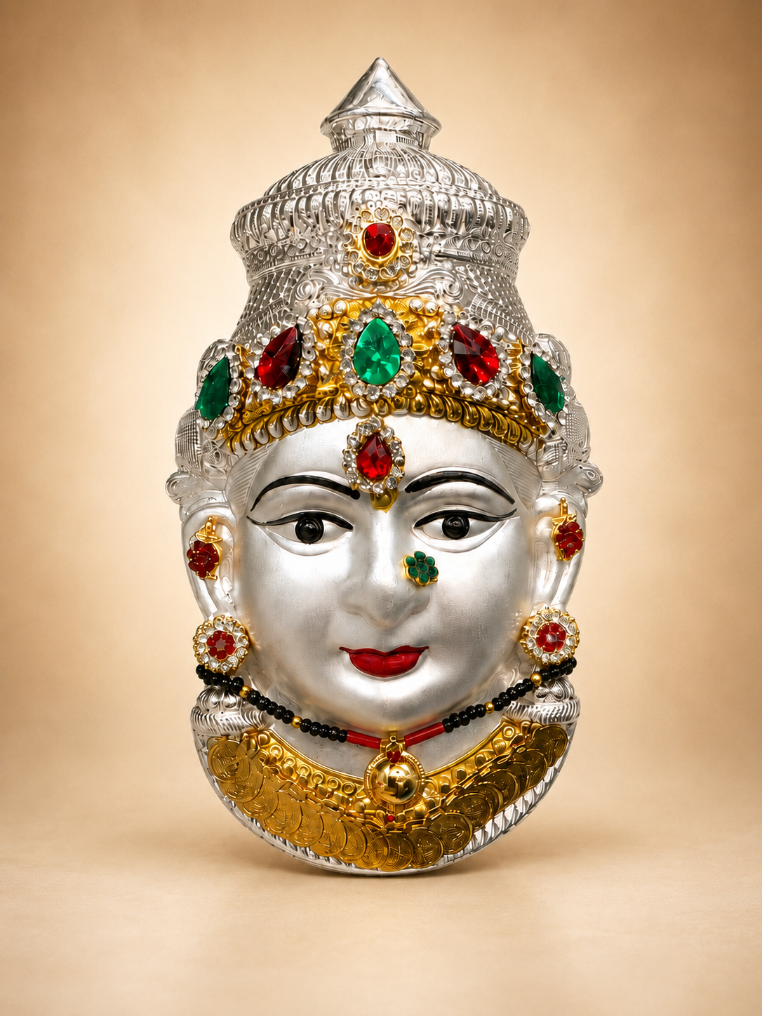 German Silver Varamahalakshmi Ammavari Face Idol