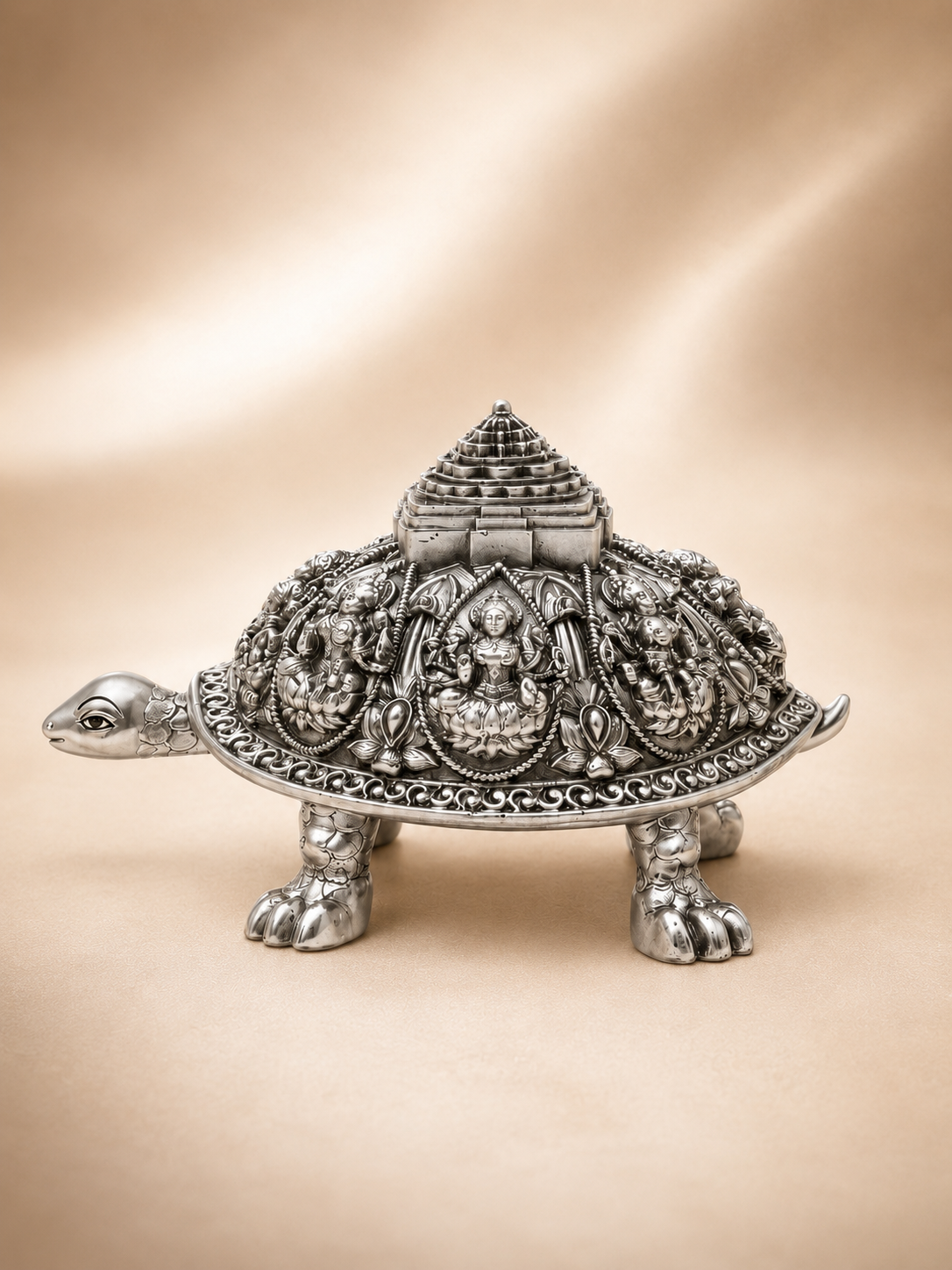 German Silver Ashtalakshmi Kurma Idol with Sri Yantra