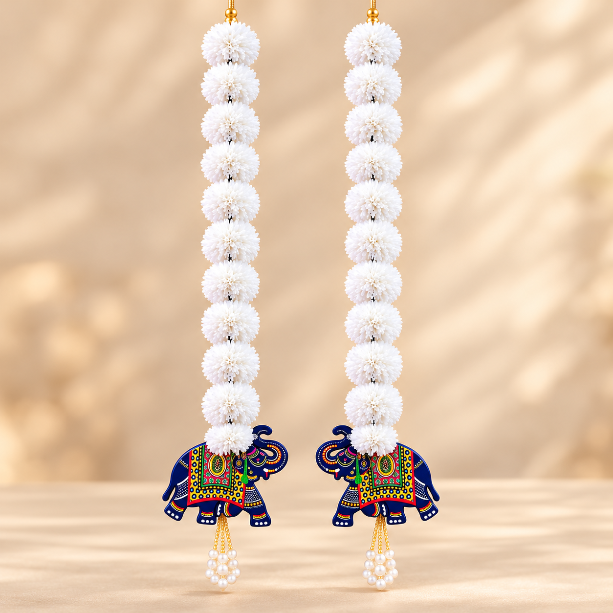White_Floral_Elephant_Door_Hangings