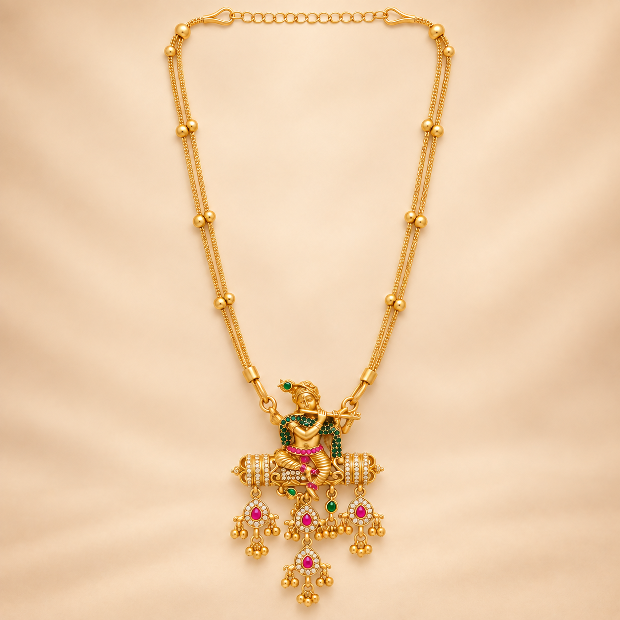 Krishna Flute Long NecklaceSet